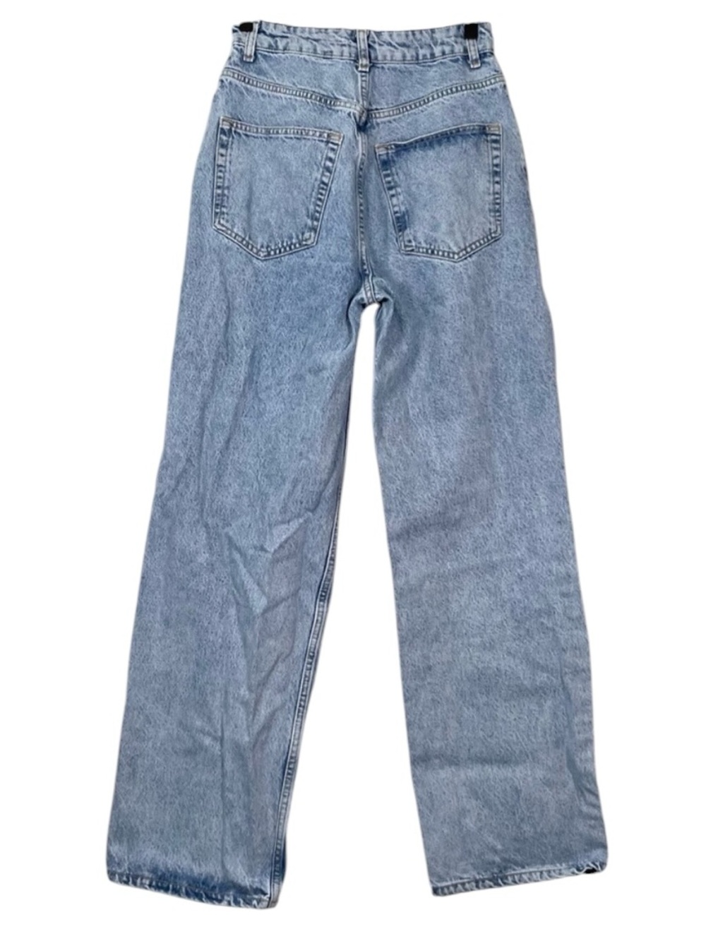 Topshop Size 27 Ripped Knee High Waist Oversize Mom Jeans Lightwash Denim - Picture 3 of 8